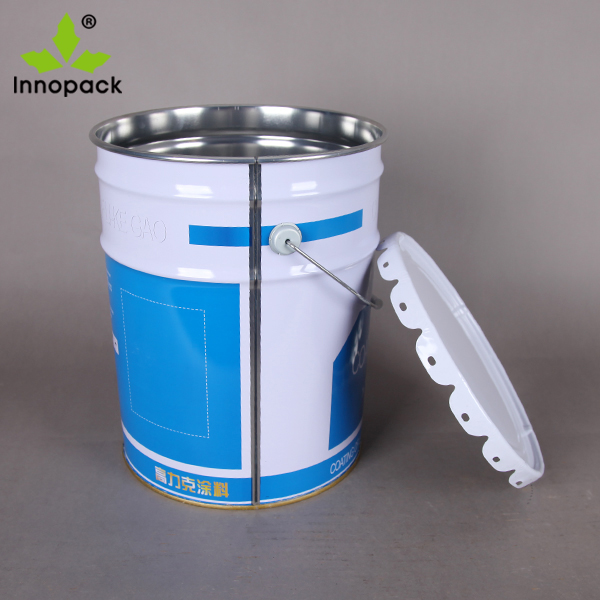 Download Wholesale customizable logo 5 gallon 20L metal tin pail colored stainless steel buckets 30l drum ...